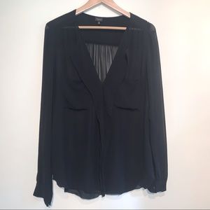 Aritzia - T.Babaton Black Silk Blouse